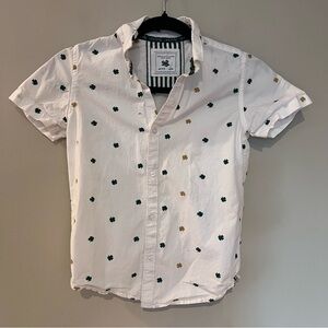 Denim & Flower Short Sleeve Button Up Size 9/10